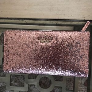 Kate spade sparkly rose gold wallet